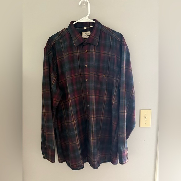 Haupt Germany Men’s SZ XL Long Sleeve Plaid Shirt Red Blue Button Up Collared - Picture 1 of 8